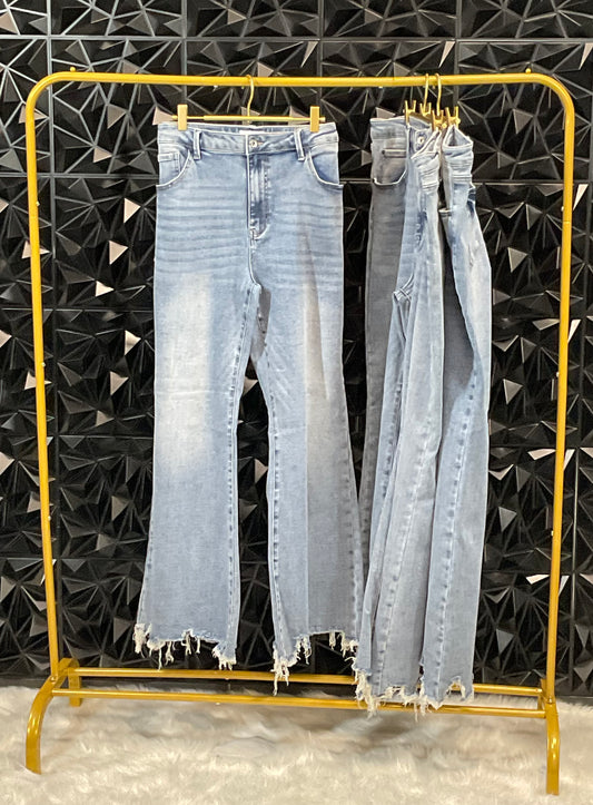 Rustic Edge Flare Denim